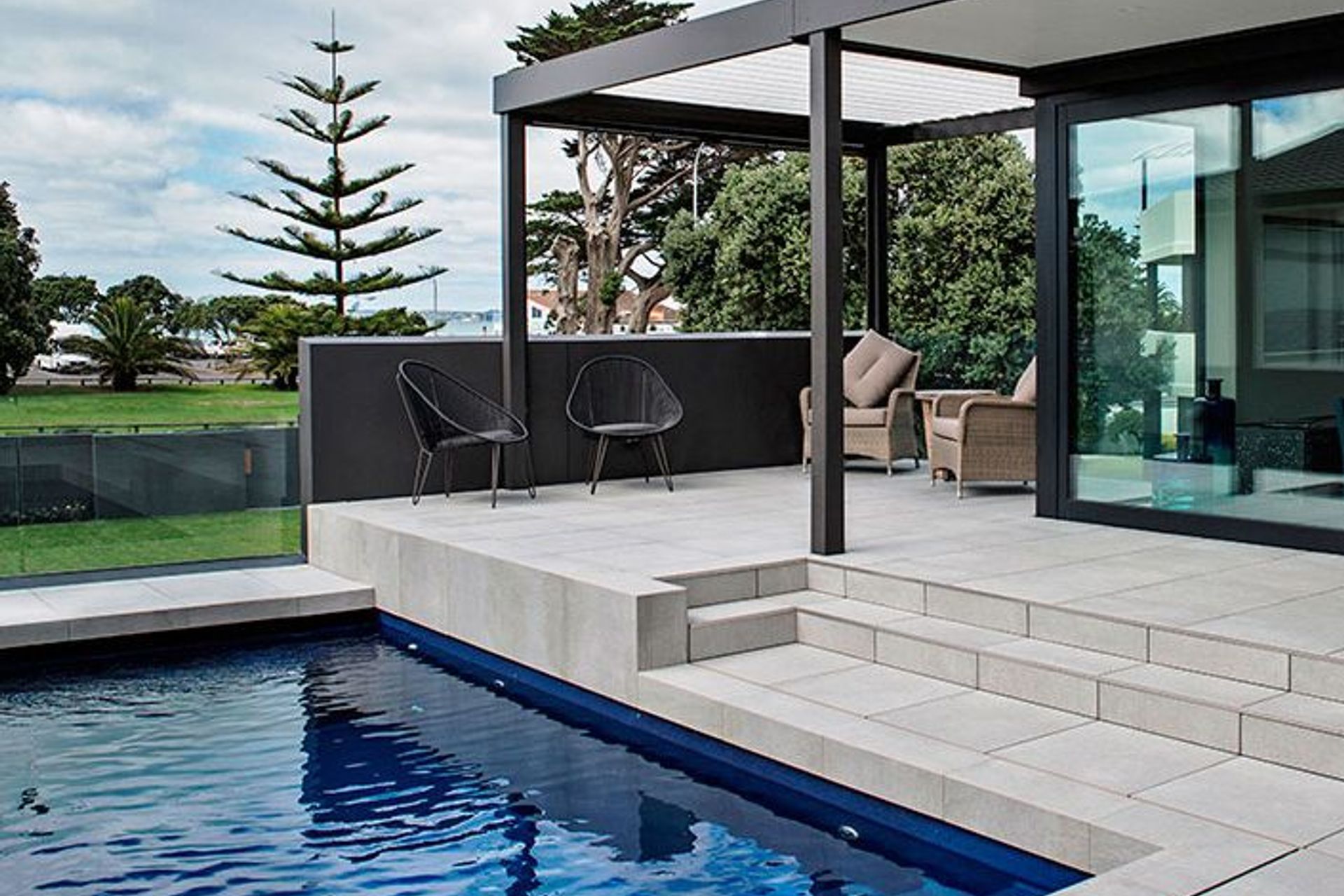Three-Level Multi Cladding Home with Pool