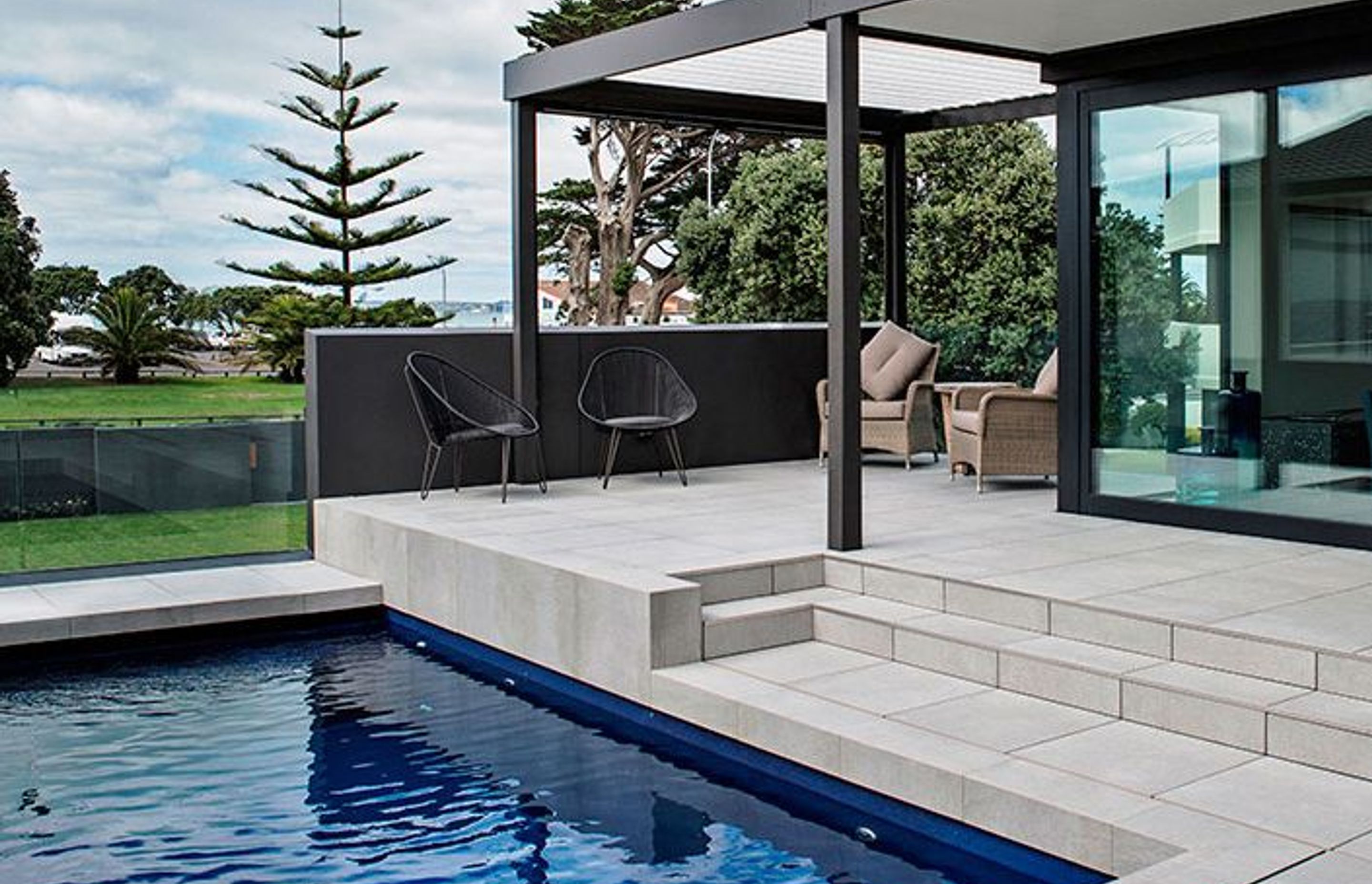 Three-Level Multi Cladding Home with Pool