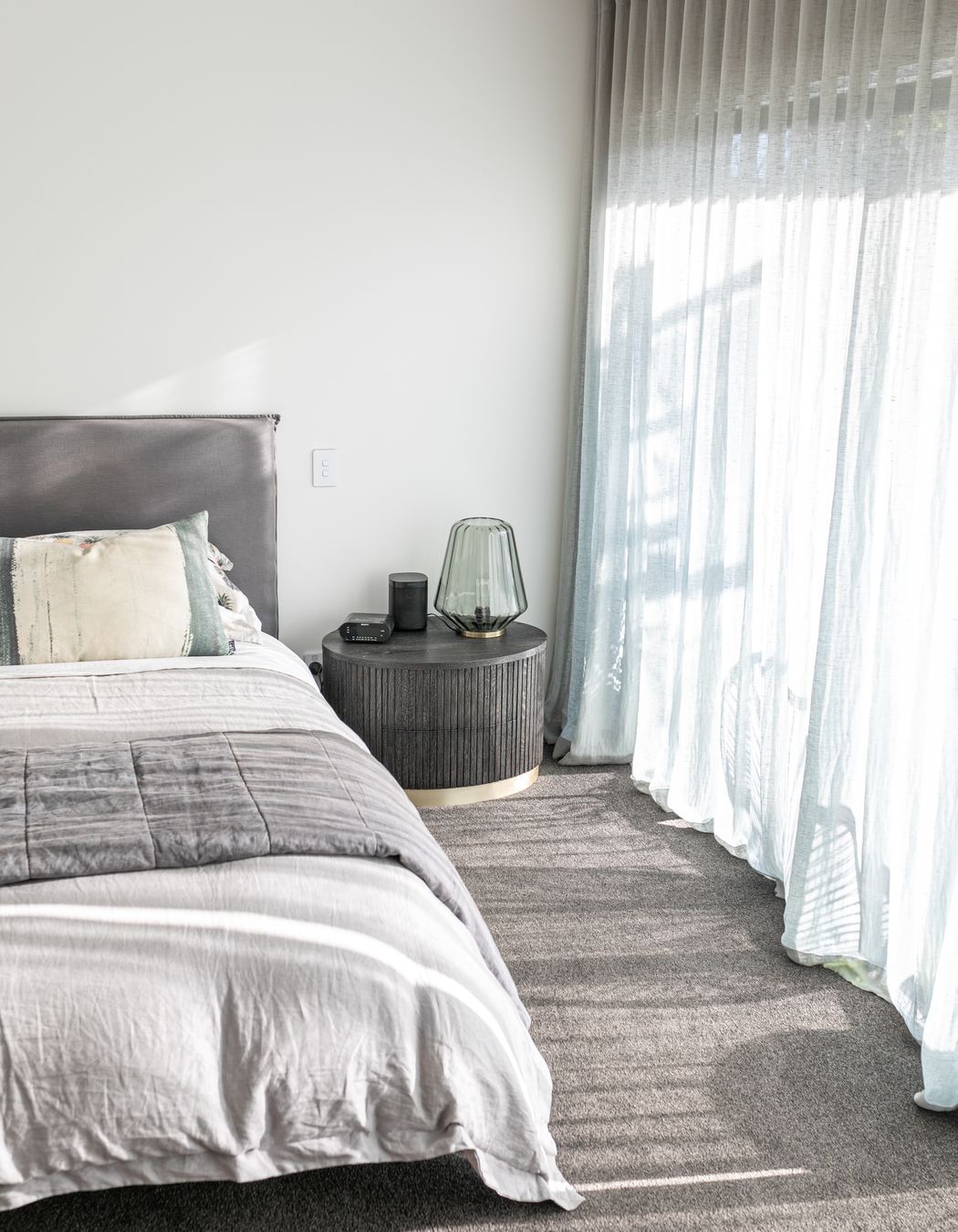 Natural light flows through from wall to wall glazing.