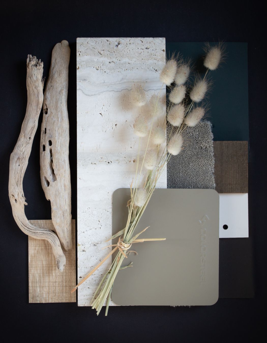 Colour: Lichen brings to mind driftwood, grasses on the sand dunes moving in the sea breeze, and a coastal home that is in tune with its environment. Natural limestone, deep greens and sage accents create a calm palette for a relaxed family home by the sea..