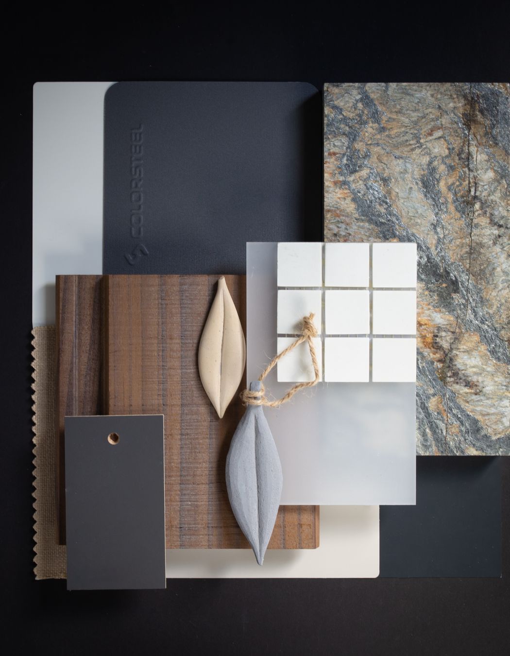 Colour: Tidal Drift Matte works well in many environments with its low reflectance finish. The cool grey, the colour of distant hills on the horizon, pairs well with warm stained Abodo cladding and honed New Zealand stone. The colours of a tidal beach influence this palette. Warm neutral tiles and accents that pick up the colours of dried pohutukawa leaves or shells, creates a home that works well with the ebb and flow of family life.