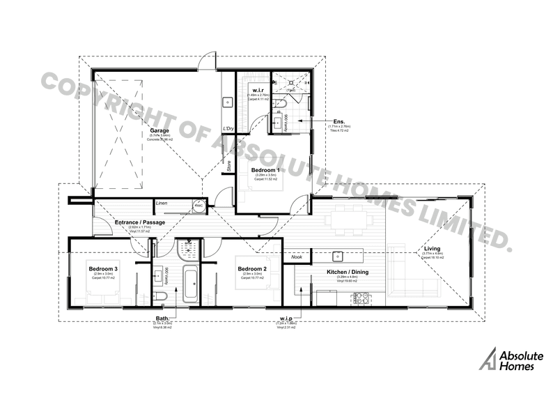 Arlen Plan - Absolute Homes - 3-bed Floor Plan