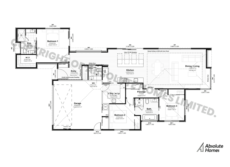 Beaumont Plan - Absolute Homes - 3-bed Floor Plan