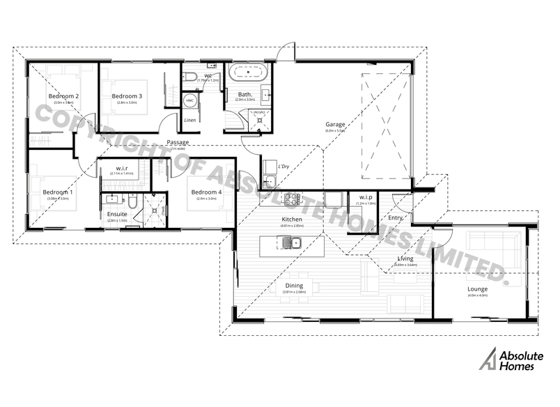 Freya Plan - Absolute Homes - 4-bed Floor Plan
