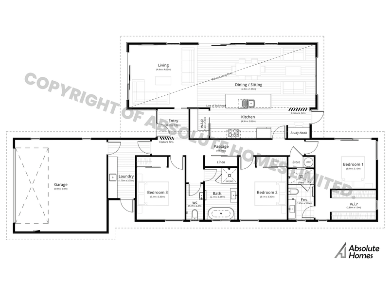 Ryder Plan - Absolute Homes - 3-bed Floor Plan