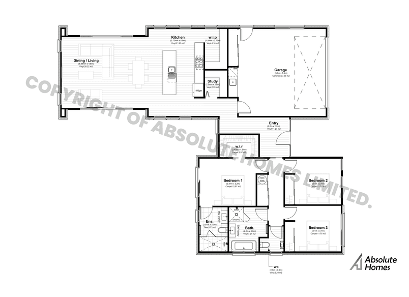 Theo Plan - Absolute Homes - 3-bed Floor Plan