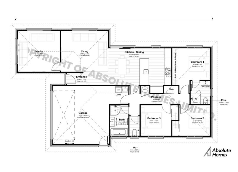 Tui Plan - Absolute Homes - 3-bed Floor Plan