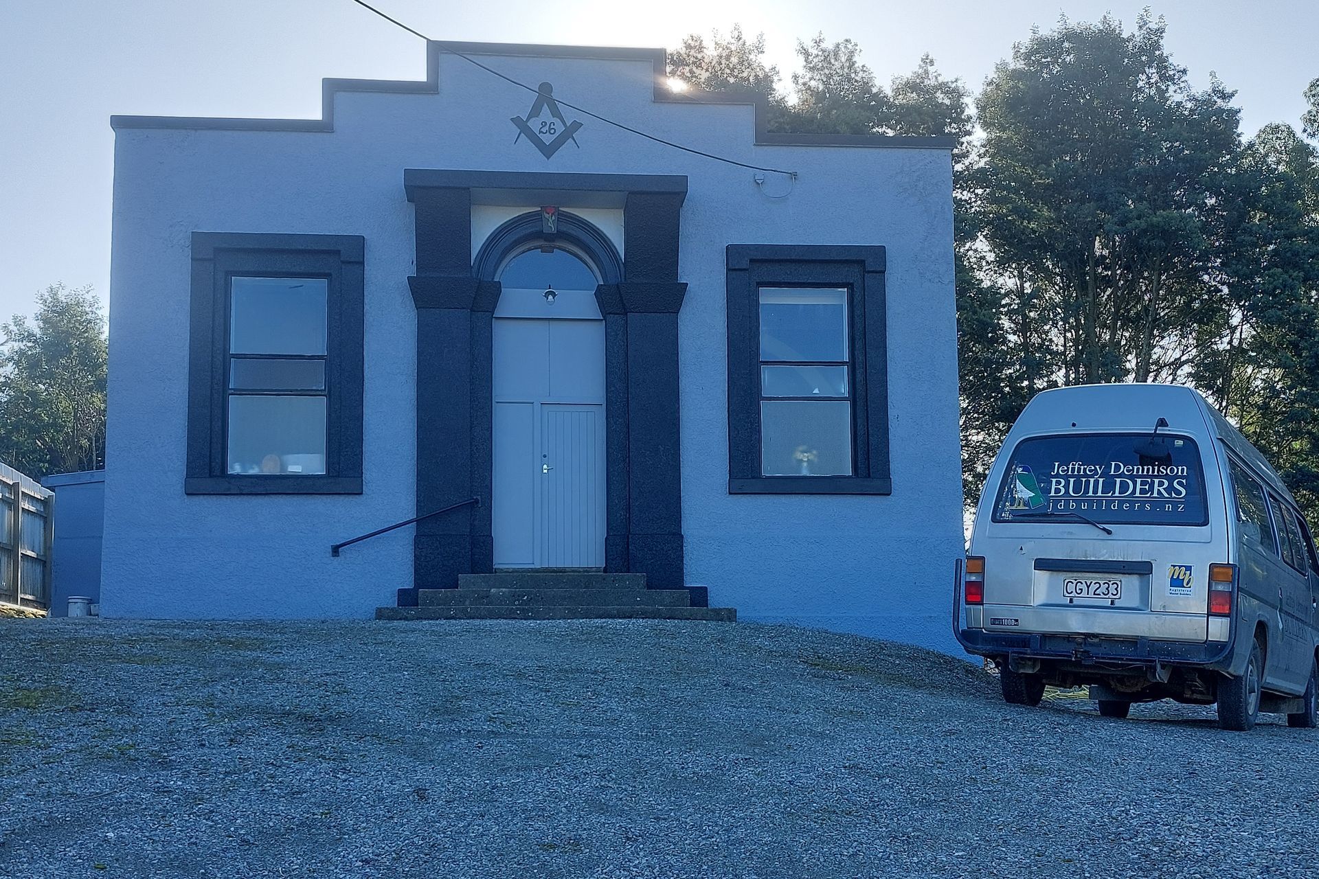 Front of the Palmerston Masonic Lodge
