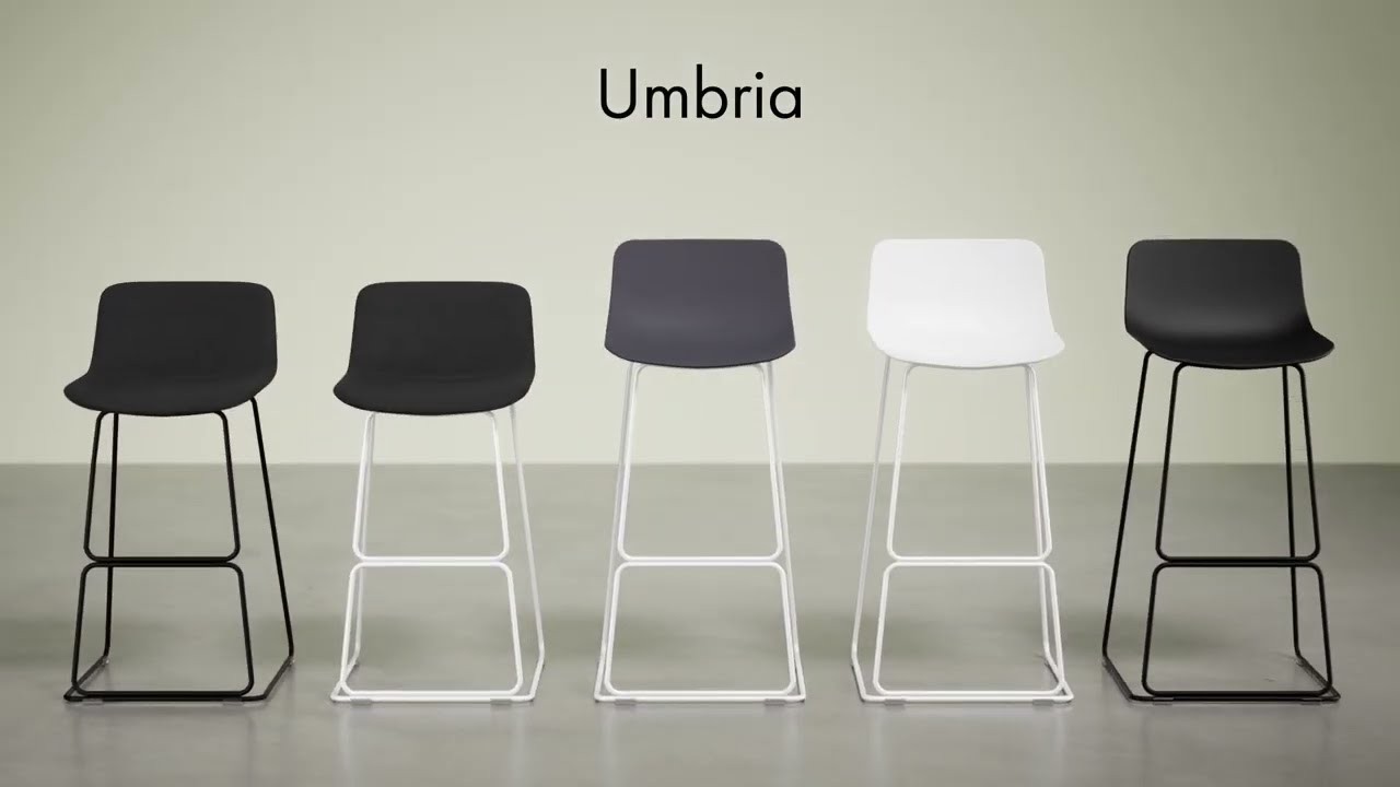 Umbria Stool - White - Charcoal Fabric  - 77cm Commercial Bar Height gallery detail image