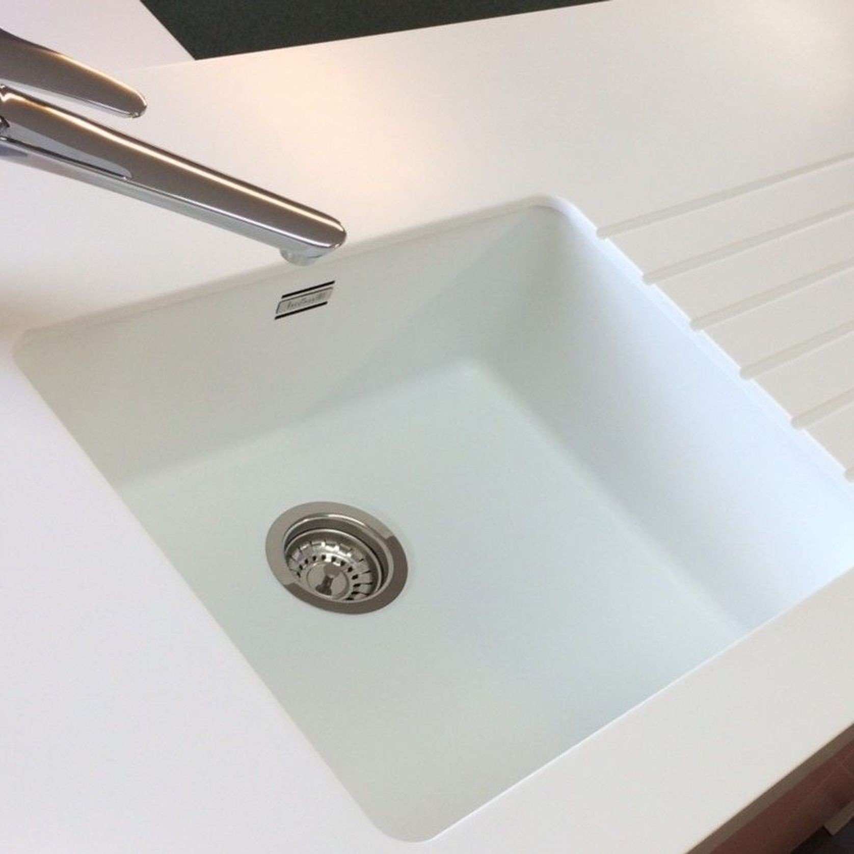 40x40 Arctic White Stainless Steel Coloured Sink IK730001 gallery detail image
