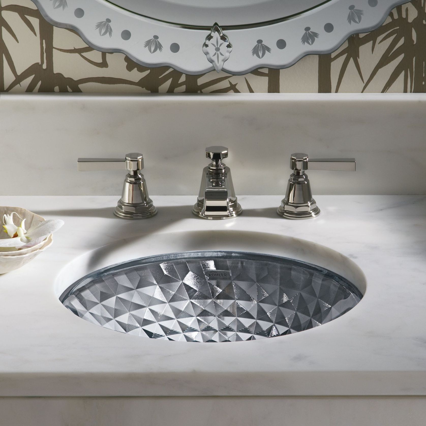 Kallos Spun Glass Undermount Basin gallery detail image