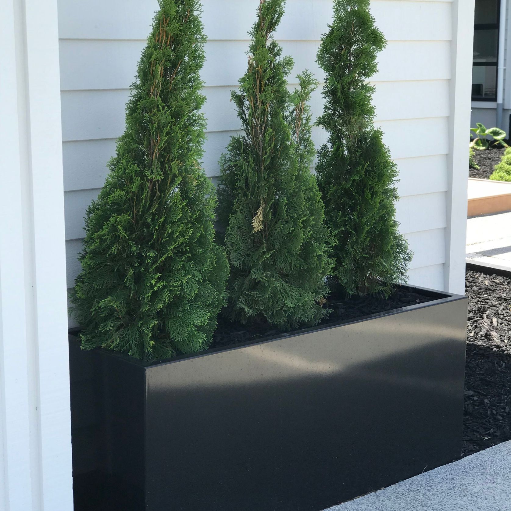 Black Powdercoated Trough Planter 1400 gallery detail image