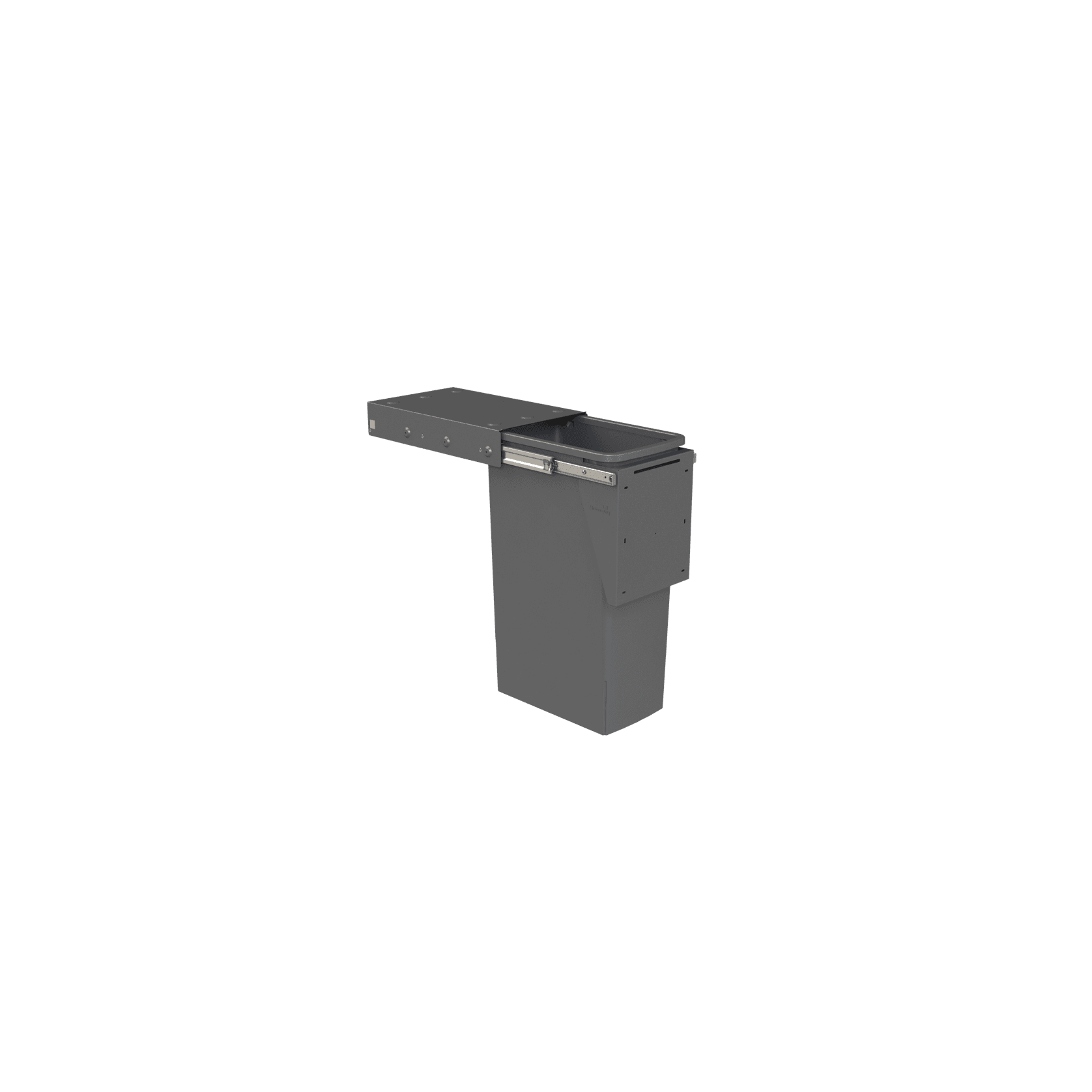 Compact Bin Storage - 1 x 40 Litre Bucket - Cinder - Door Pull gallery detail image