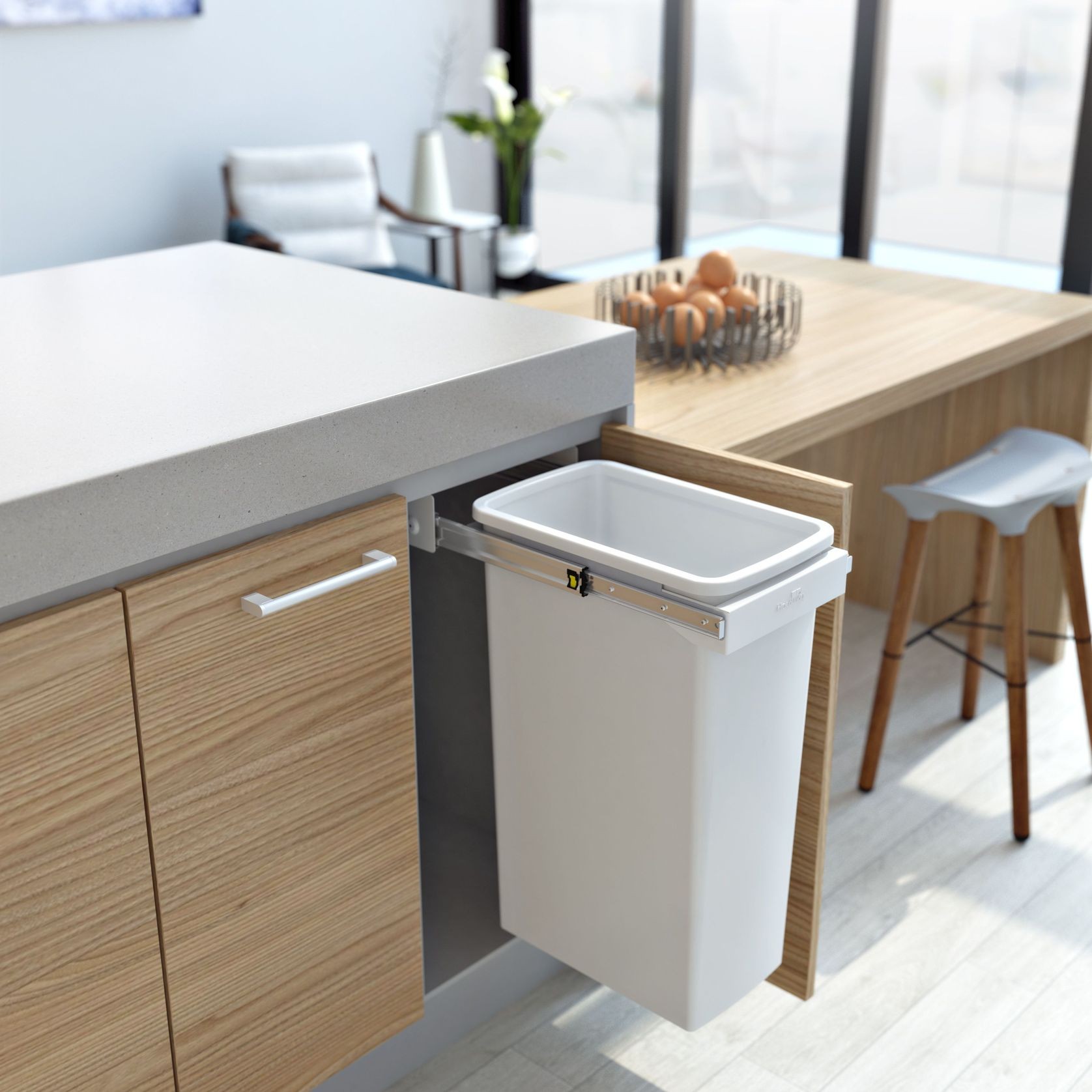 Compact Bin Storage - 1 x 40 Litre Bucket - Handle Pull gallery detail image