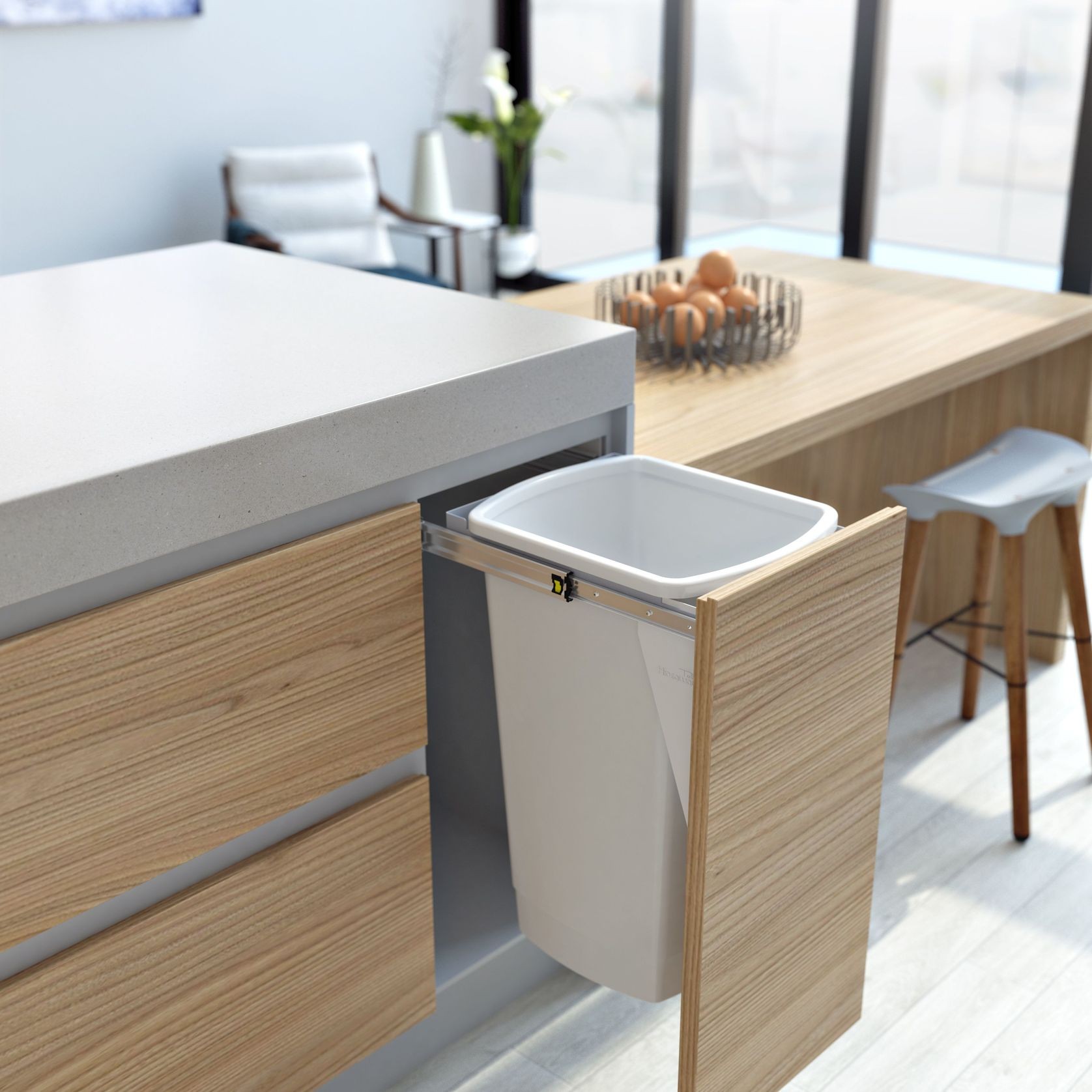 Compact Bin Storage - 1 x 50 Litre Bucket - Door Pull gallery detail image