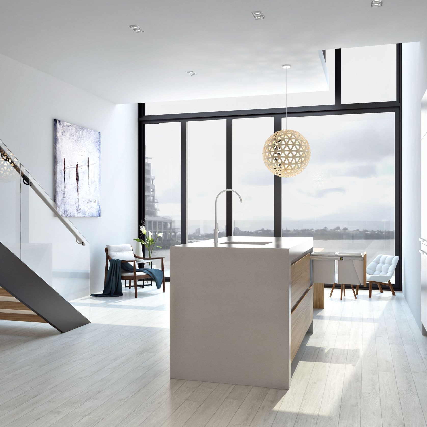 Compact Bin Storage - 2 x 15 Litre Buckets - Door Pull gallery detail image