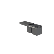 Compact Bin Storage - 2 x 15 Litre Buckets - Cinder - Door Pull gallery detail image