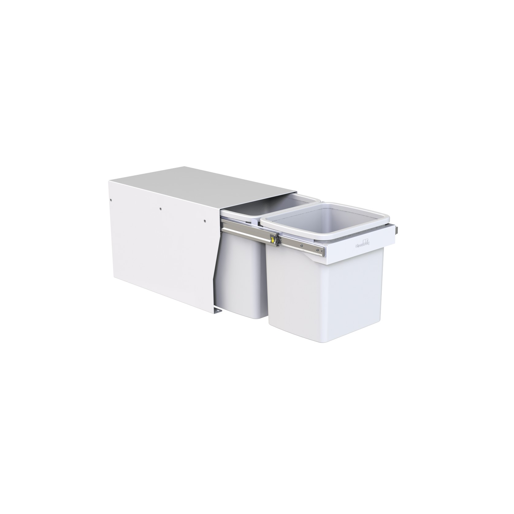 Compact Bin Storage - 2 x 15 Litre Buckets Floor Mounted - Handle Pull gallery detail image