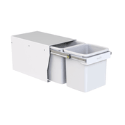 Compact Bin Storage - 2 x 15 Litre Buckets Floor Mounted - Handle Pull gallery detail image