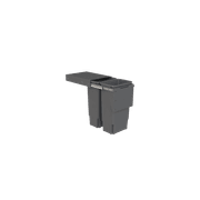 Compact Bin Storage - 2 x 35 Litre Buckets - Cinder - Door Pull gallery detail image