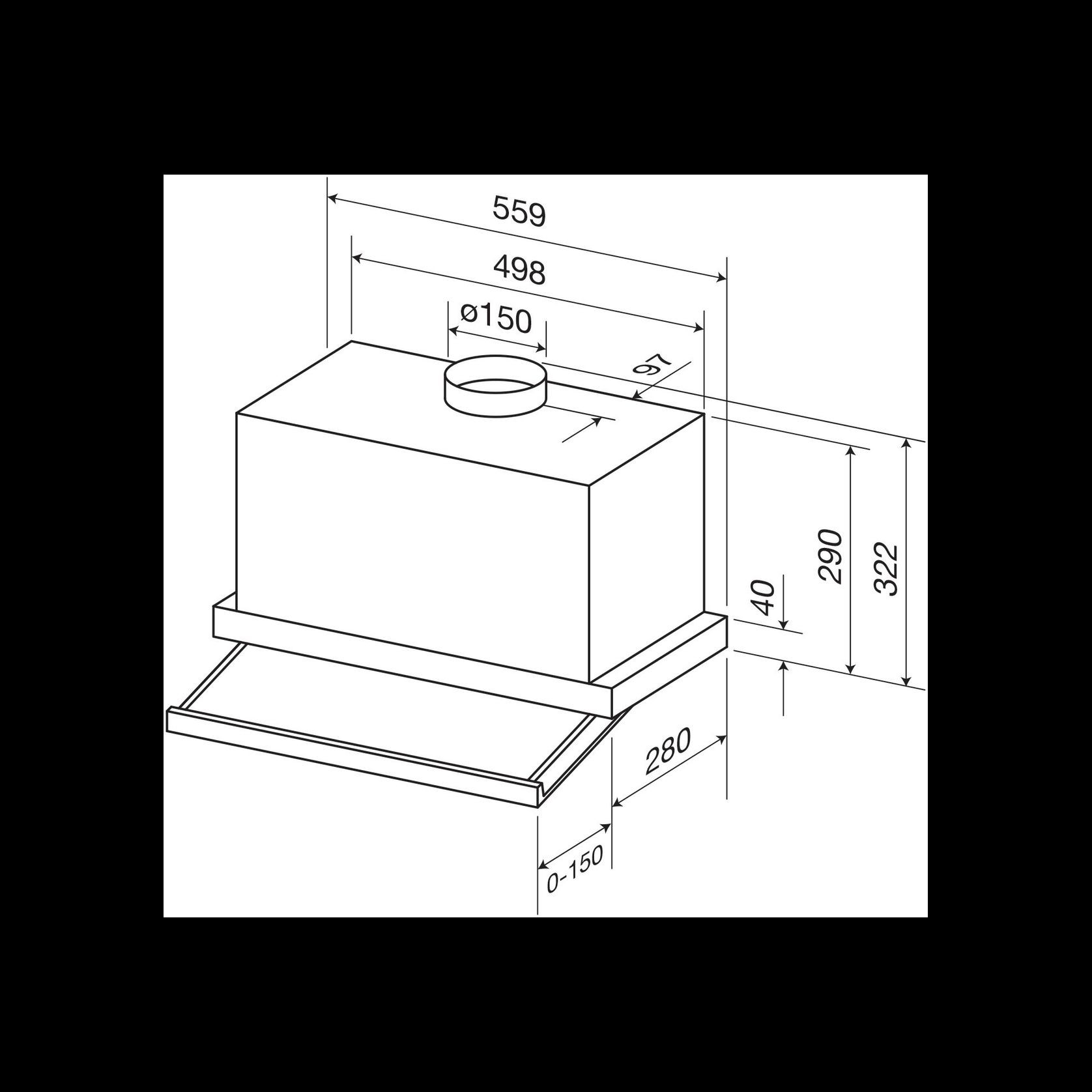 Kleenmaid Concealed Slide Out Rangehood 60cm gallery detail image