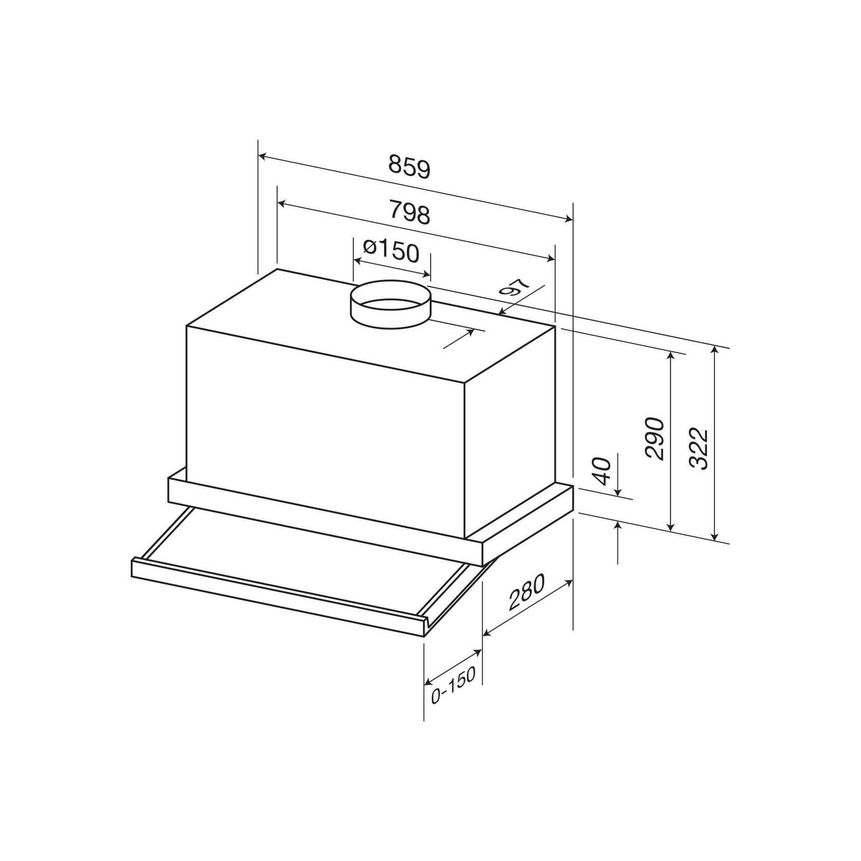 Kleenmaid Concealed Slide Out Rangehood 90cm gallery detail image