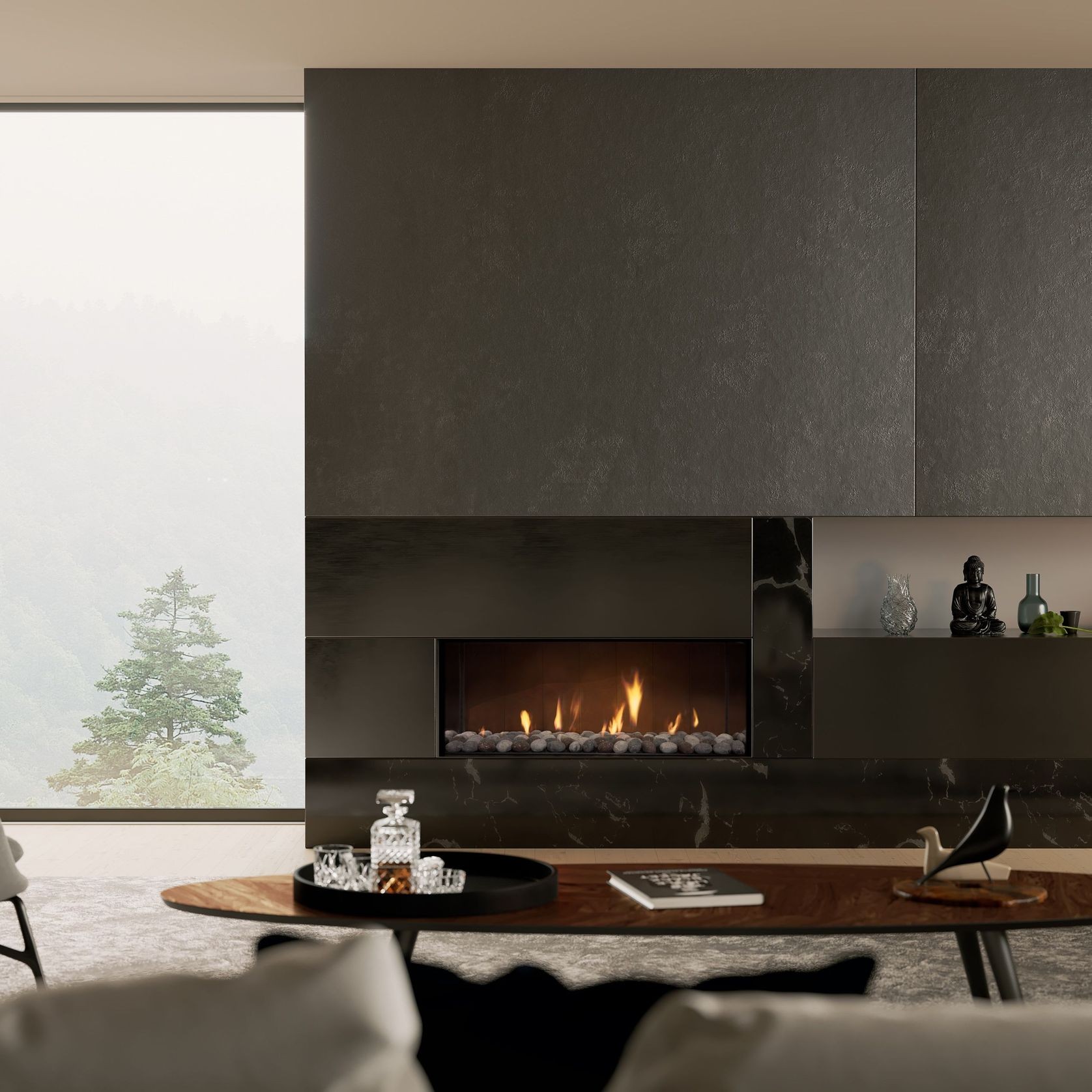 Escea DS1150 High Output Frameless Gas Fireplace gallery detail image
