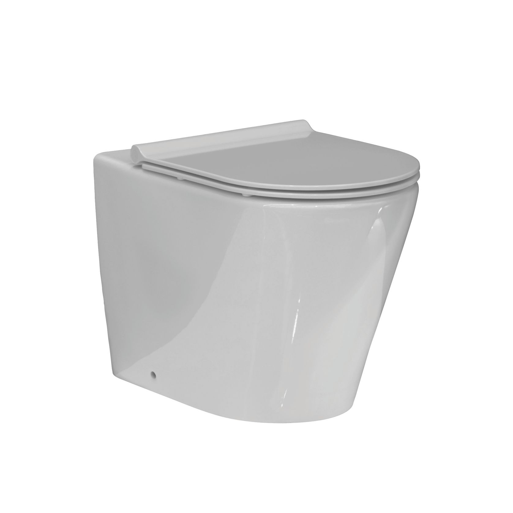 Evo Rimless Floor Mount Toilet Thick Seat gallery detail image