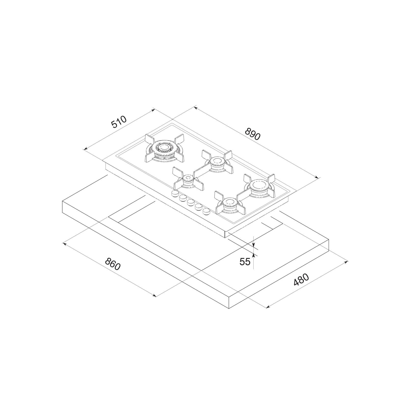 Kleenmaid Gas Cooktop 90cm gallery detail image