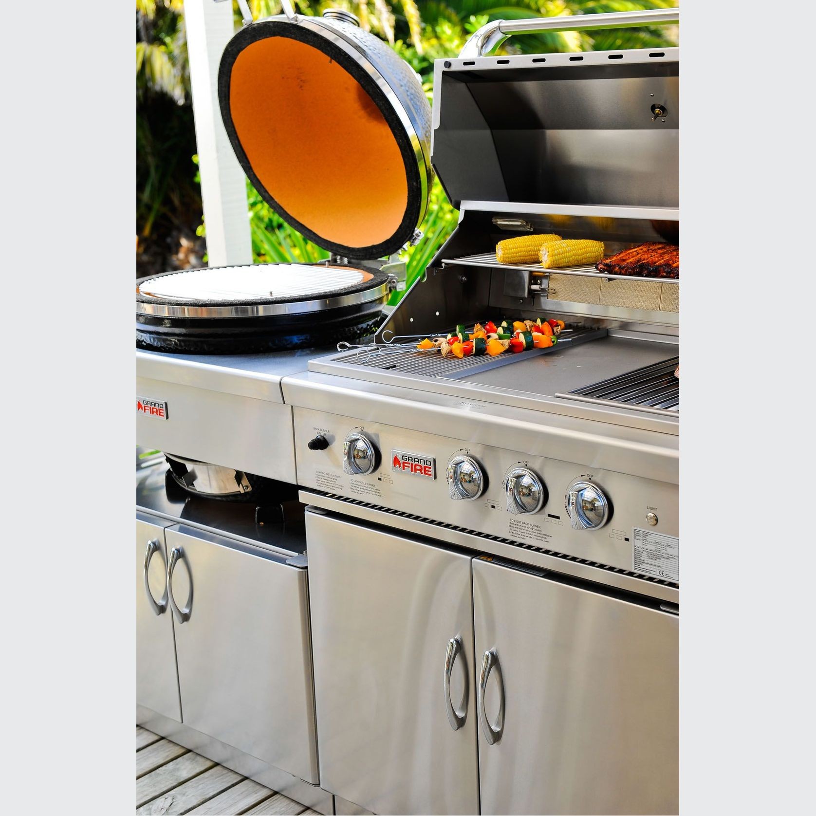 Grandfire Kamado - Integrated with SS Cart Grill gallery detail image