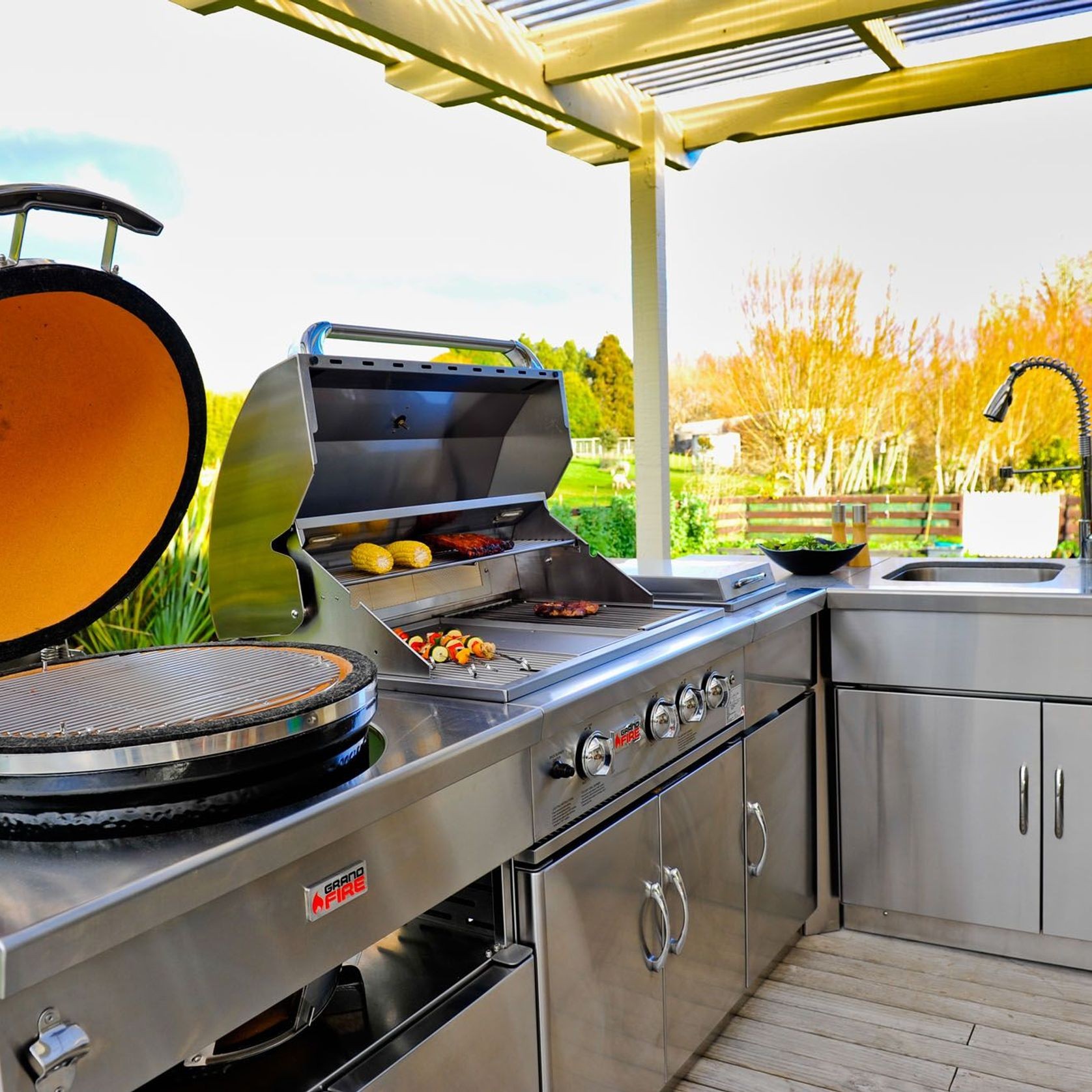 Grandfire Kamado - Integrated with SS Cart Grill gallery detail image