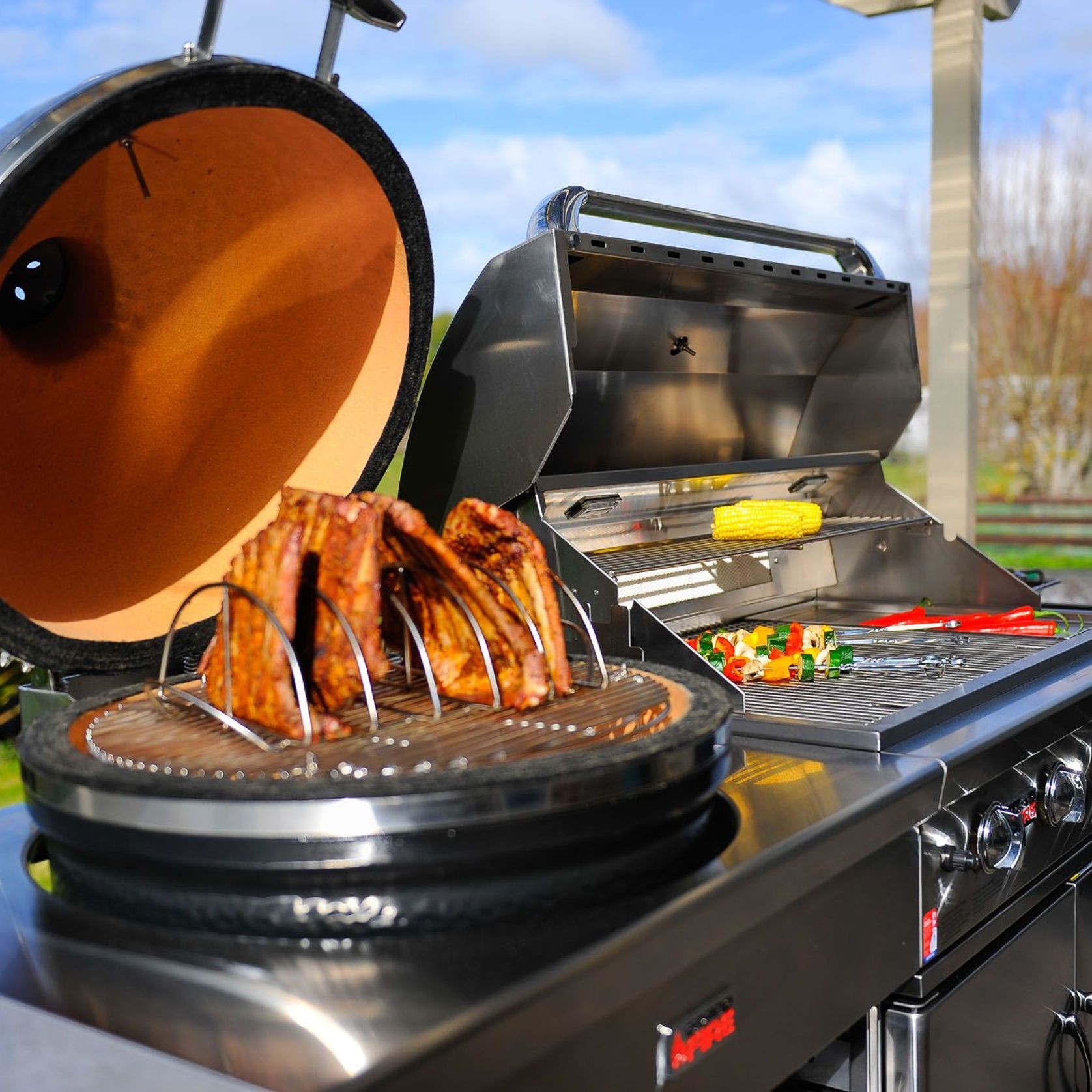 Grandfire Kamado - Integrated with SS Cart Grill gallery detail image
