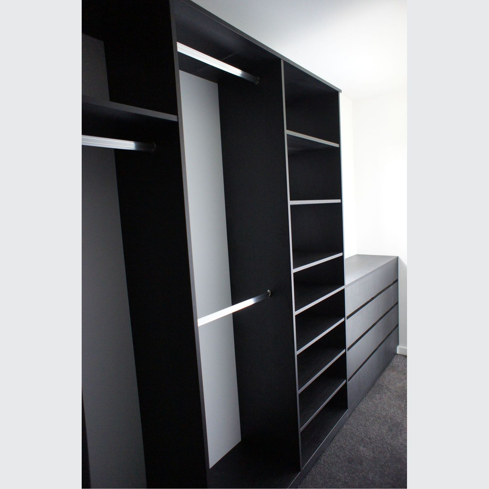 METRO range - Wardrobe in "Black" with textured finish gallery detail image