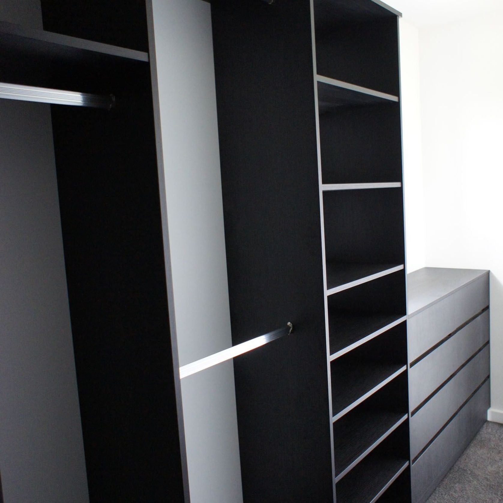 METRO range - Wardrobe in "Black" with textured finish gallery detail image
