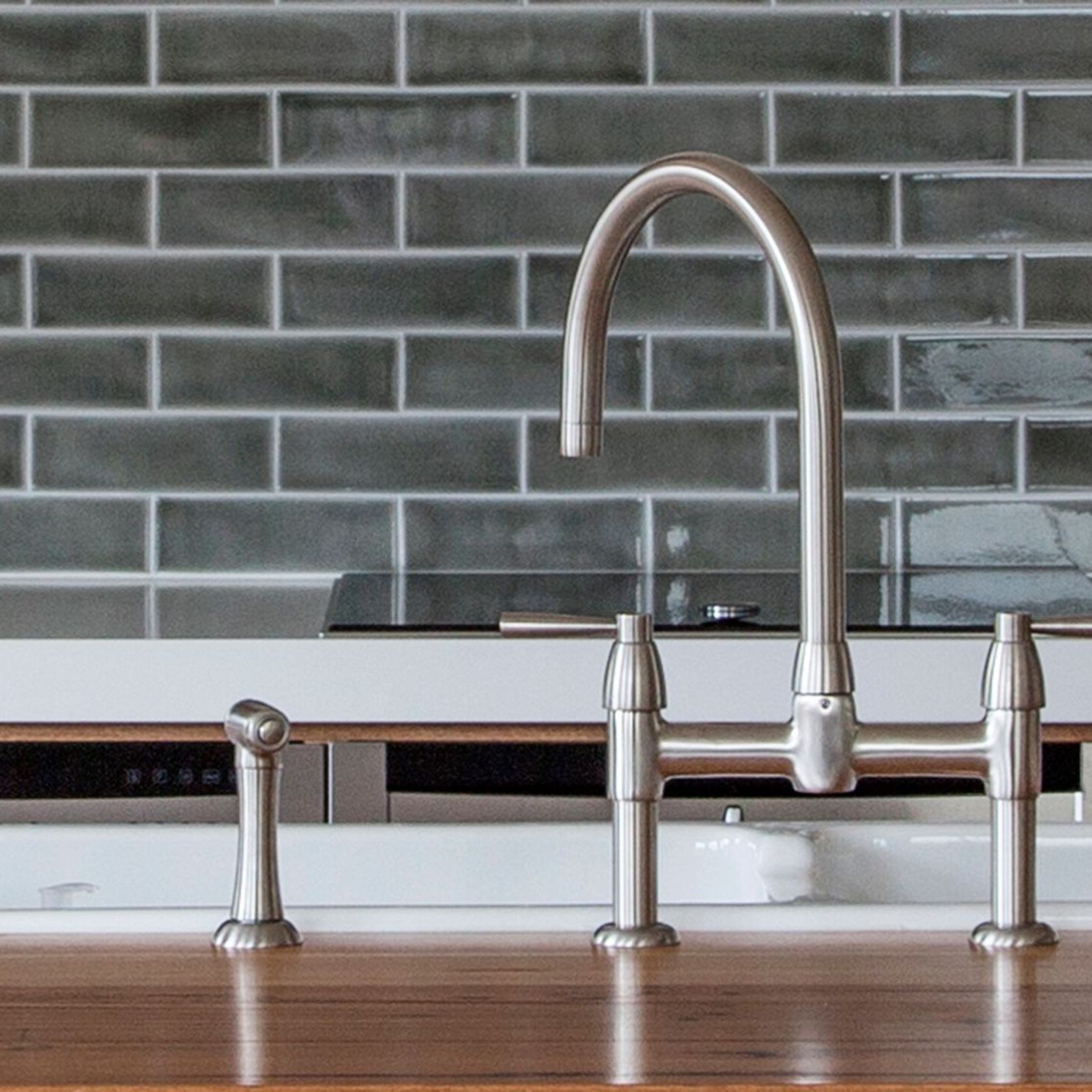 Perrin & Rowe Io kitchen tap with spray rinse gallery detail image