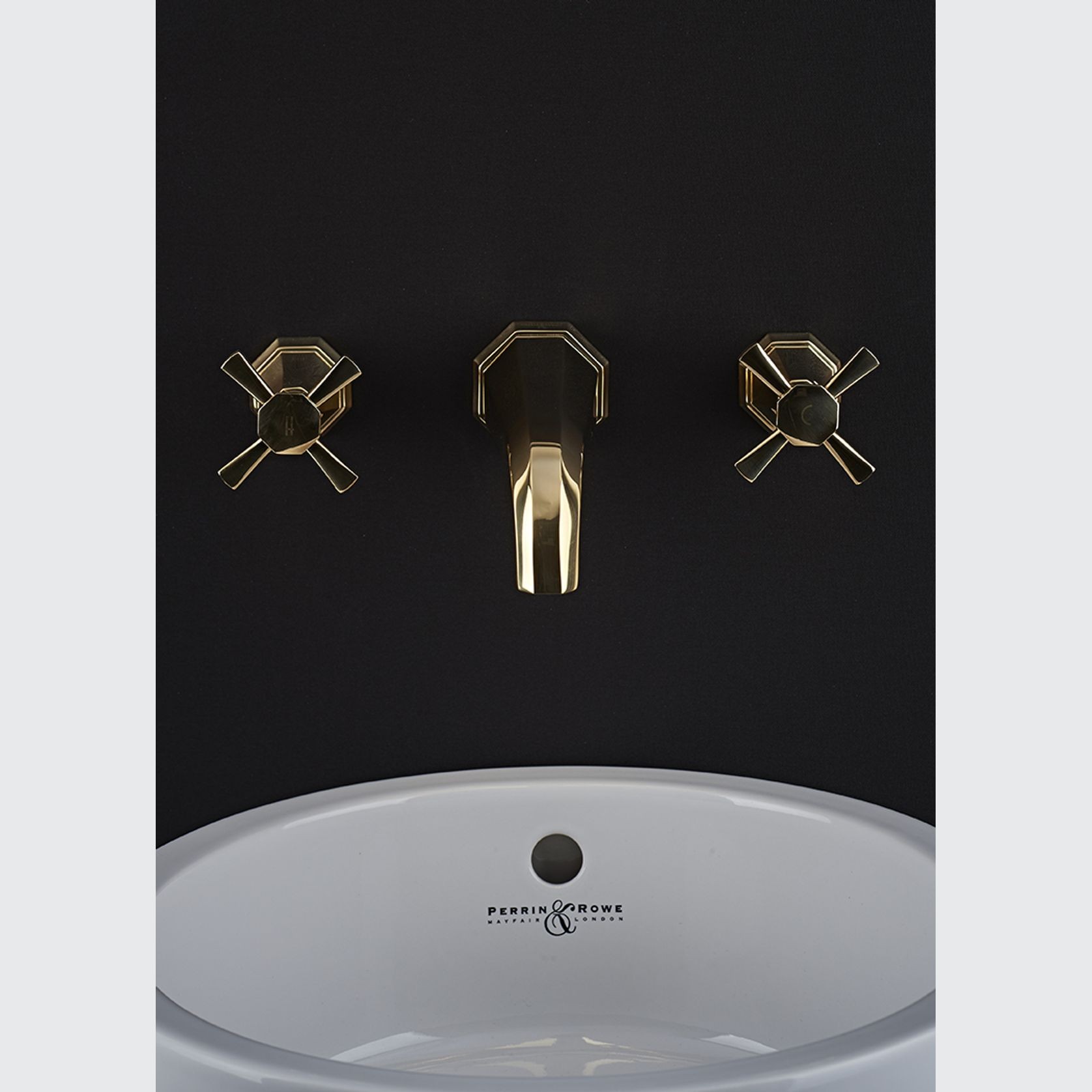 Perrin & Rowe Deco Wall Mounted Basin Taps gallery detail image