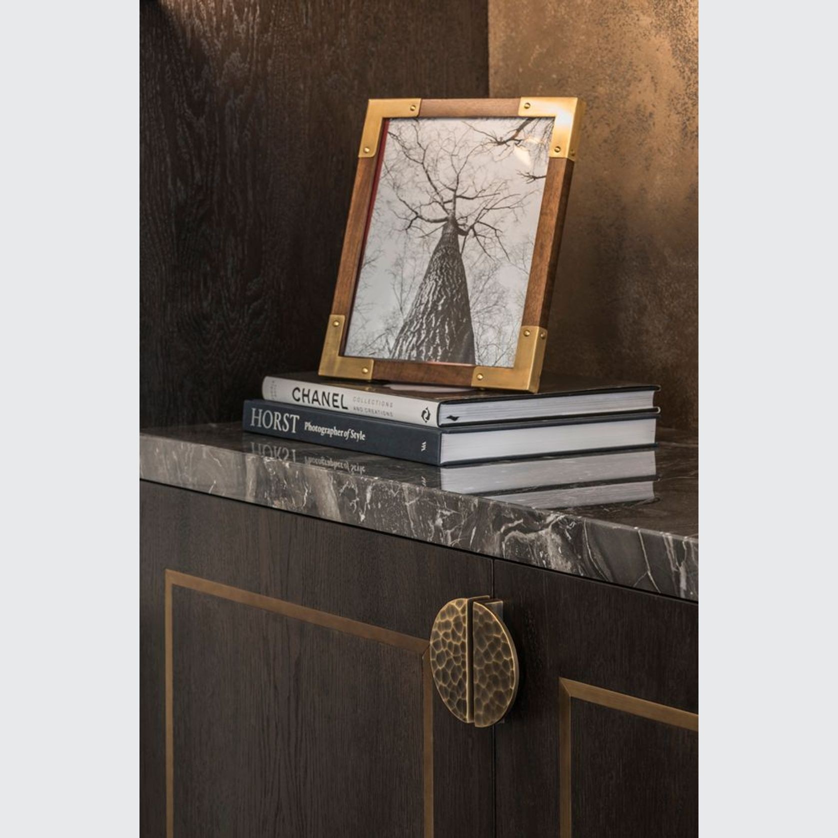 Joseph Giles Semi Circular Hammered Moon Solid Brass Door Pull gallery detail image