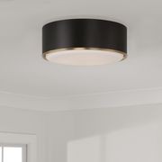 Swell 3 Light Flush Mount in Matte Brass & Black gallery detail image
