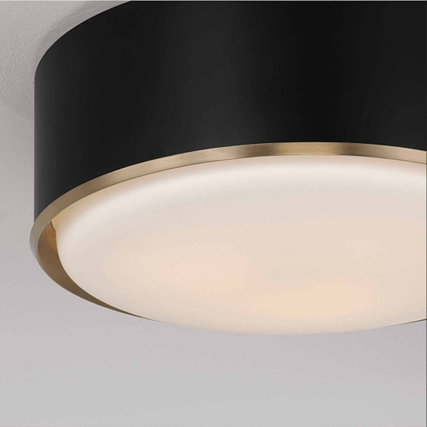 Swell 3 Light Flush Mount in Matte Brass & Black gallery detail image
