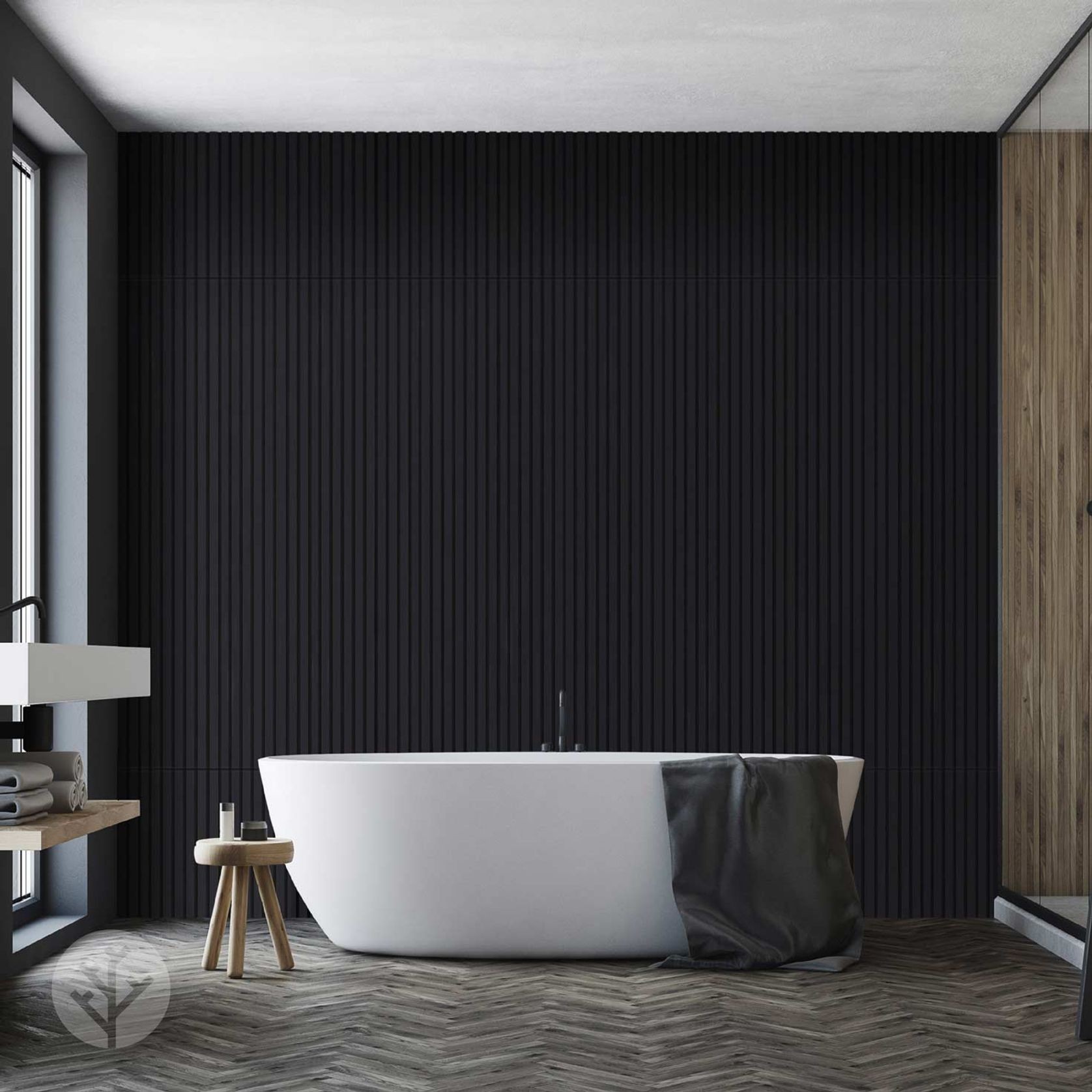 Black Colour Acoustic Slat Wall Panels gallery detail image