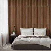 Natural Walnut Acoustic Slat Wood Wall Panels gallery detail image