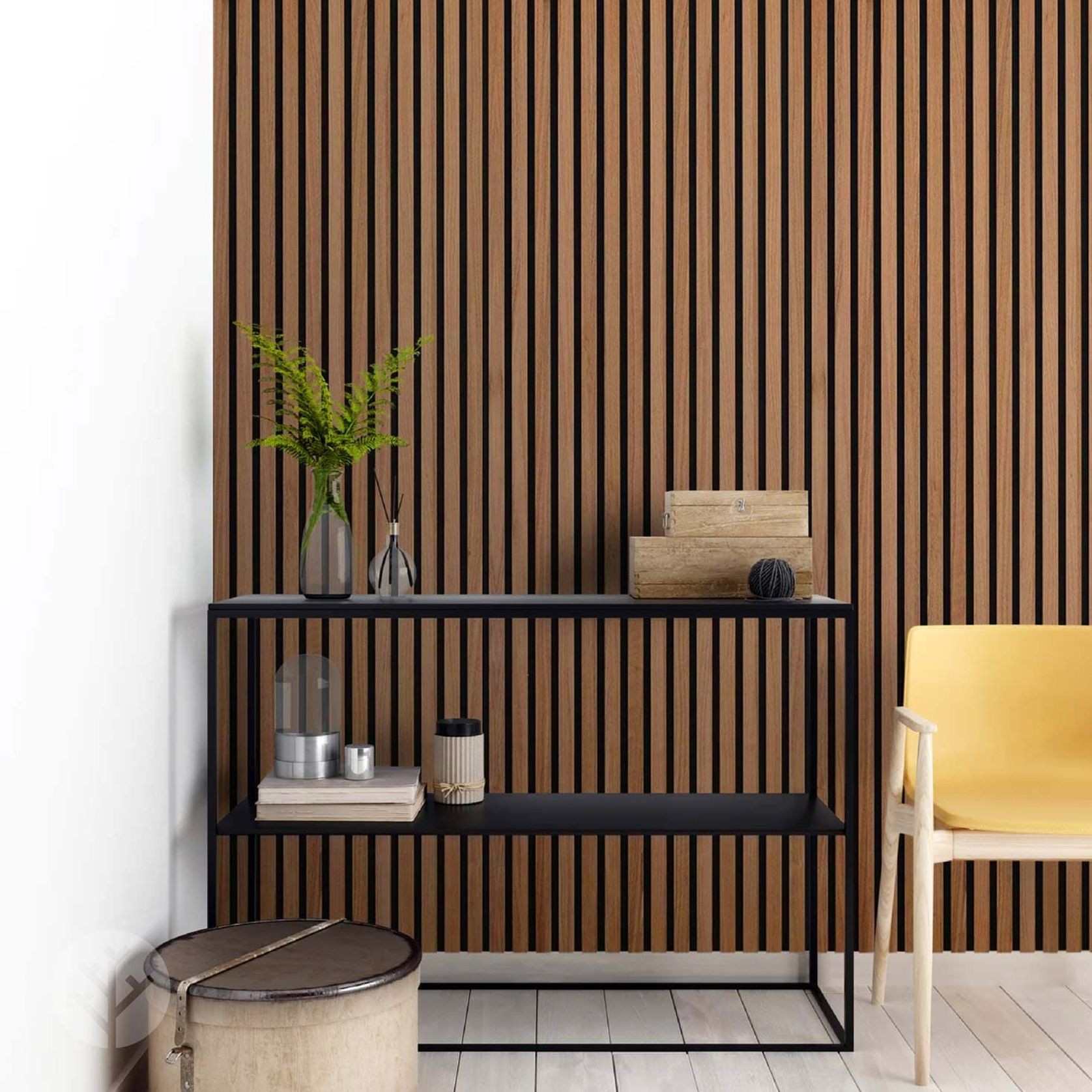 Natural Walnut Acoustic Slat Wood Wall Panels gallery detail image