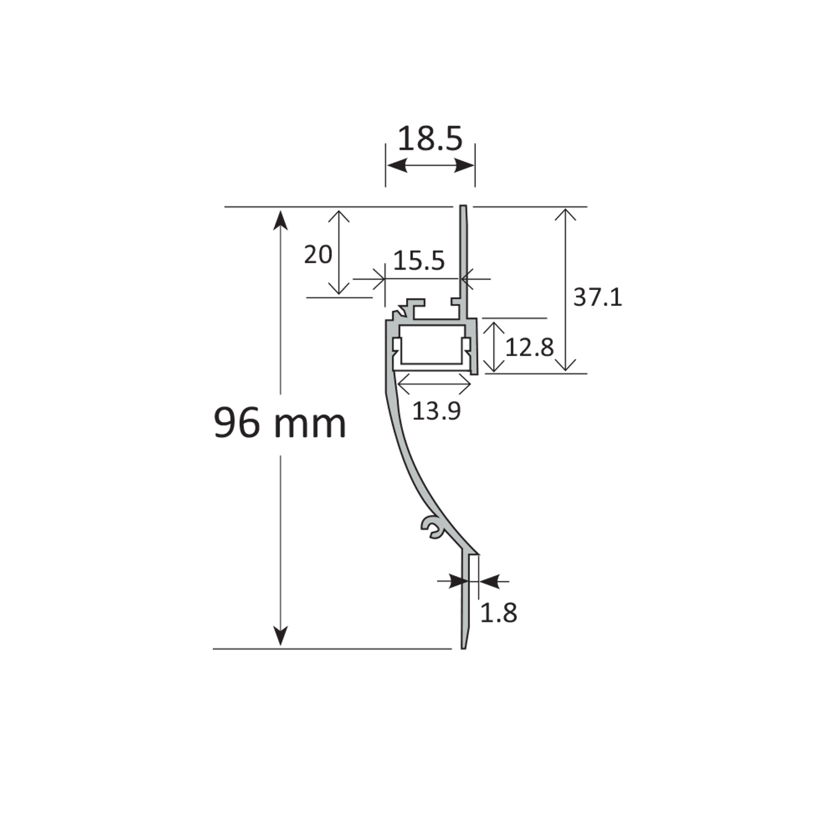 Cove Lighting Trimless Extrusion TL014 gallery detail image