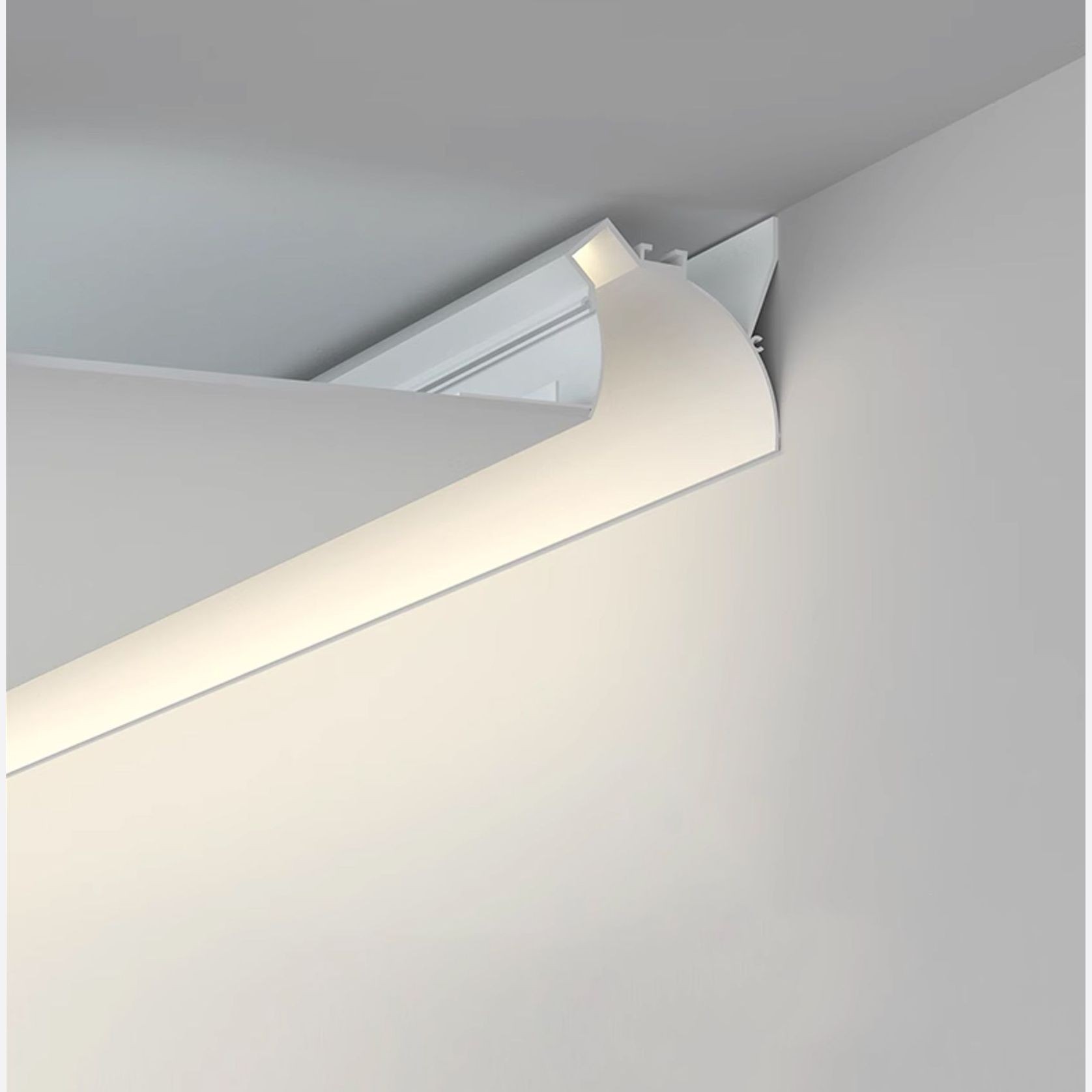 Trimless Cove Lighting LED Profile for Ceiling-Wall Transitions