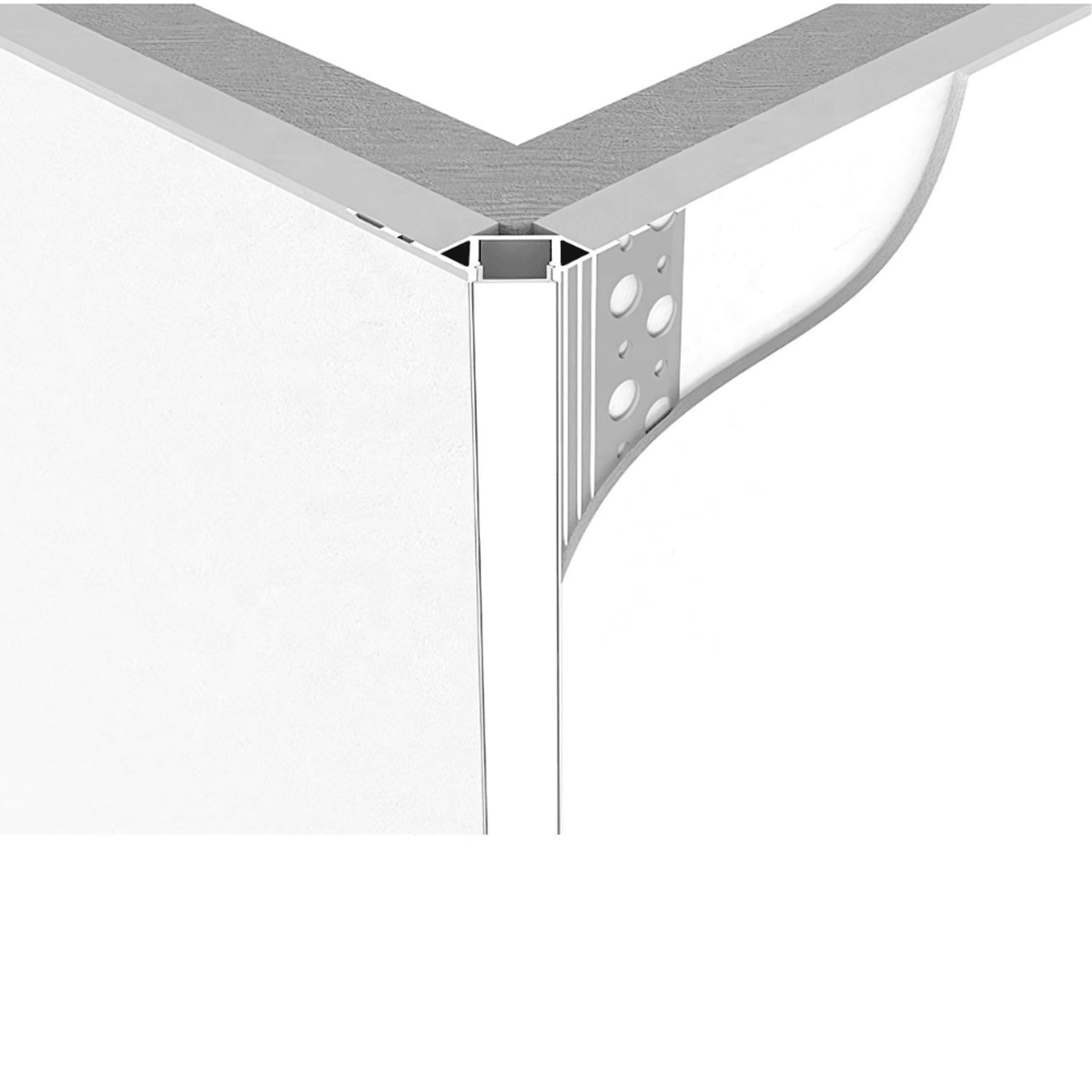 TL004 Plaster-in Trimless Outer Corner Extrusion gallery detail image