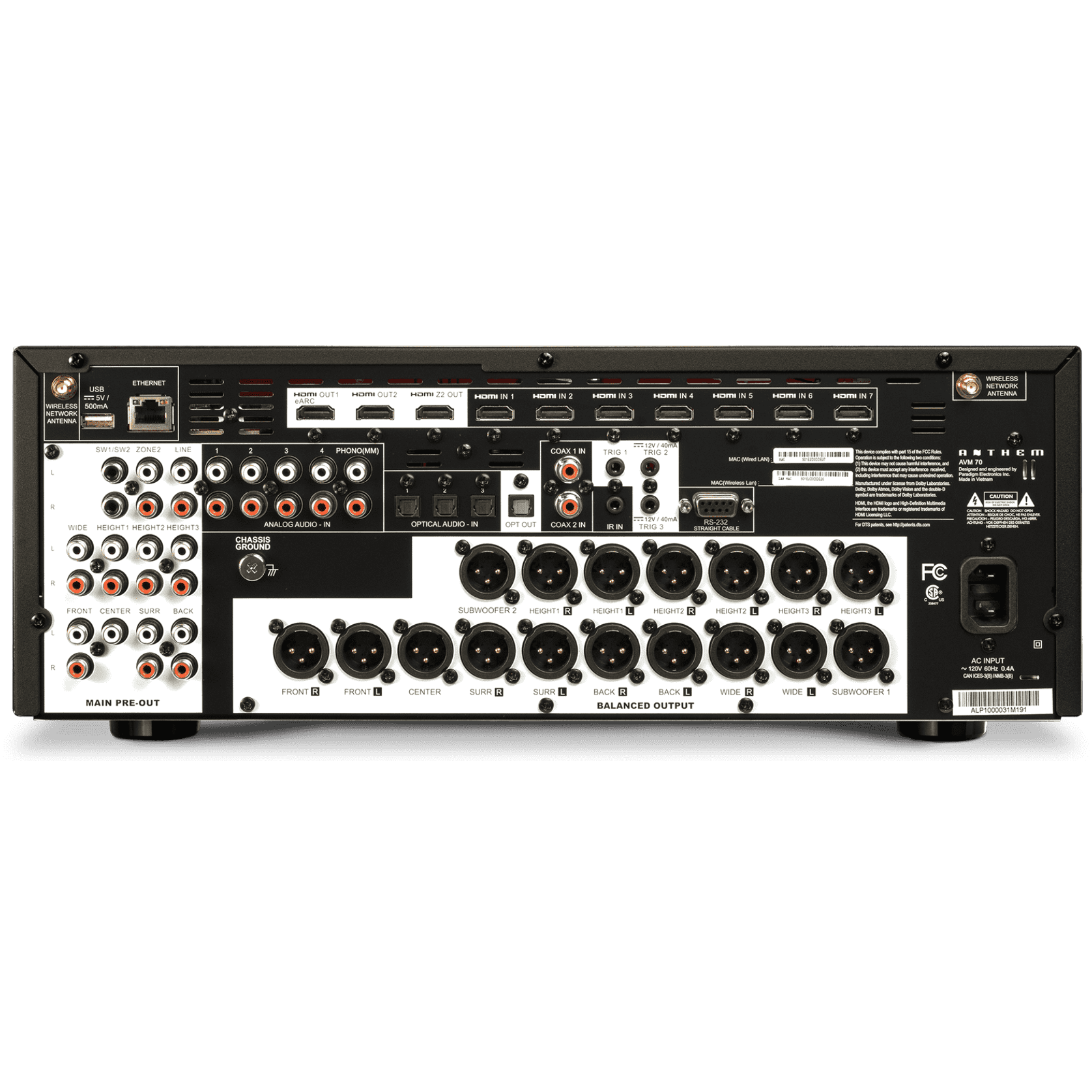 Anthem AV Processor AVM-70 8K Black gallery detail image