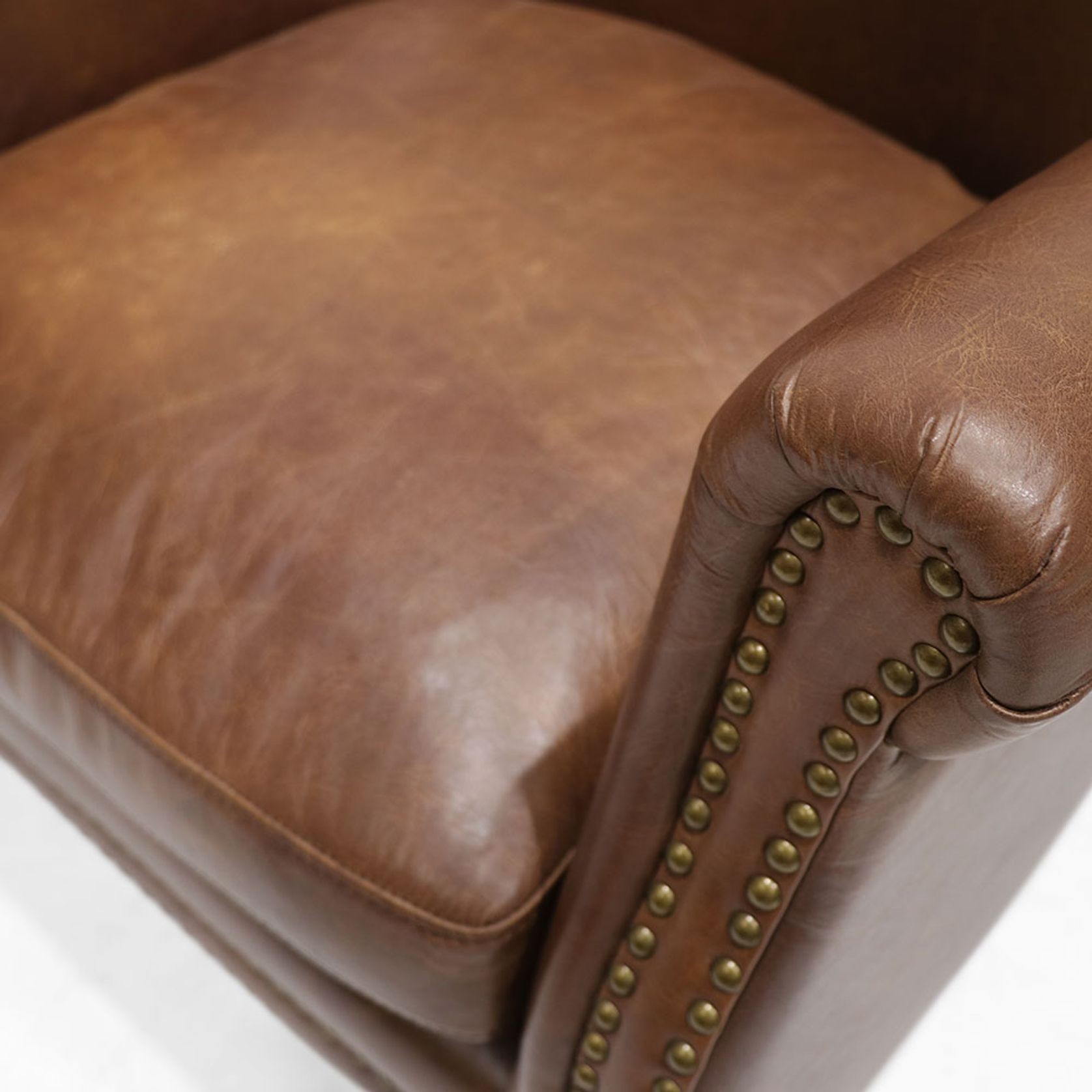 Rhodes Armchair - Brown Leather gallery detail image