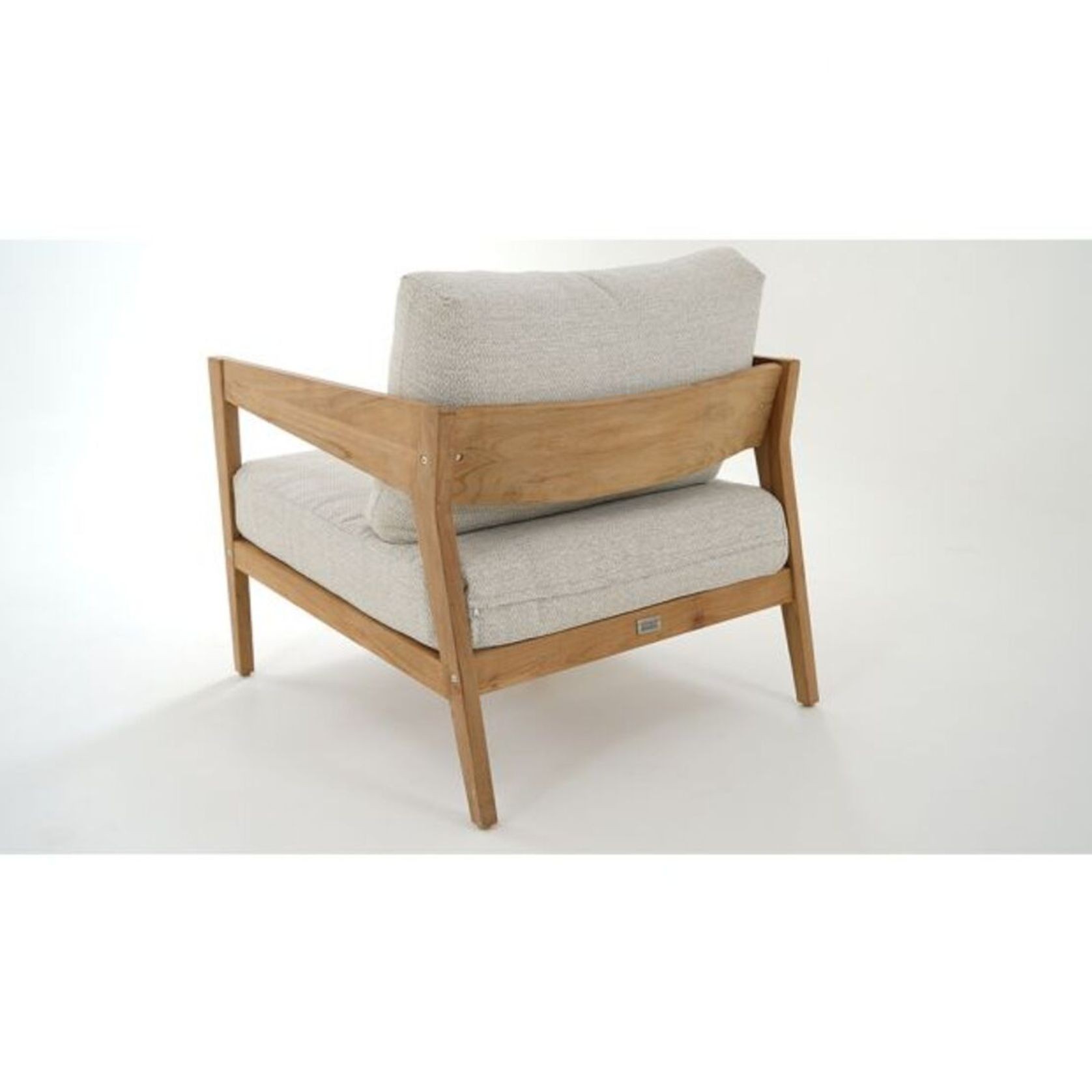 Caledonia Outdoor Teak Amrchair with Oatmeal Cushions gallery detail image
