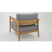 Caledonia Outdoor Teak Armchair with Grey Cushions gallery detail image