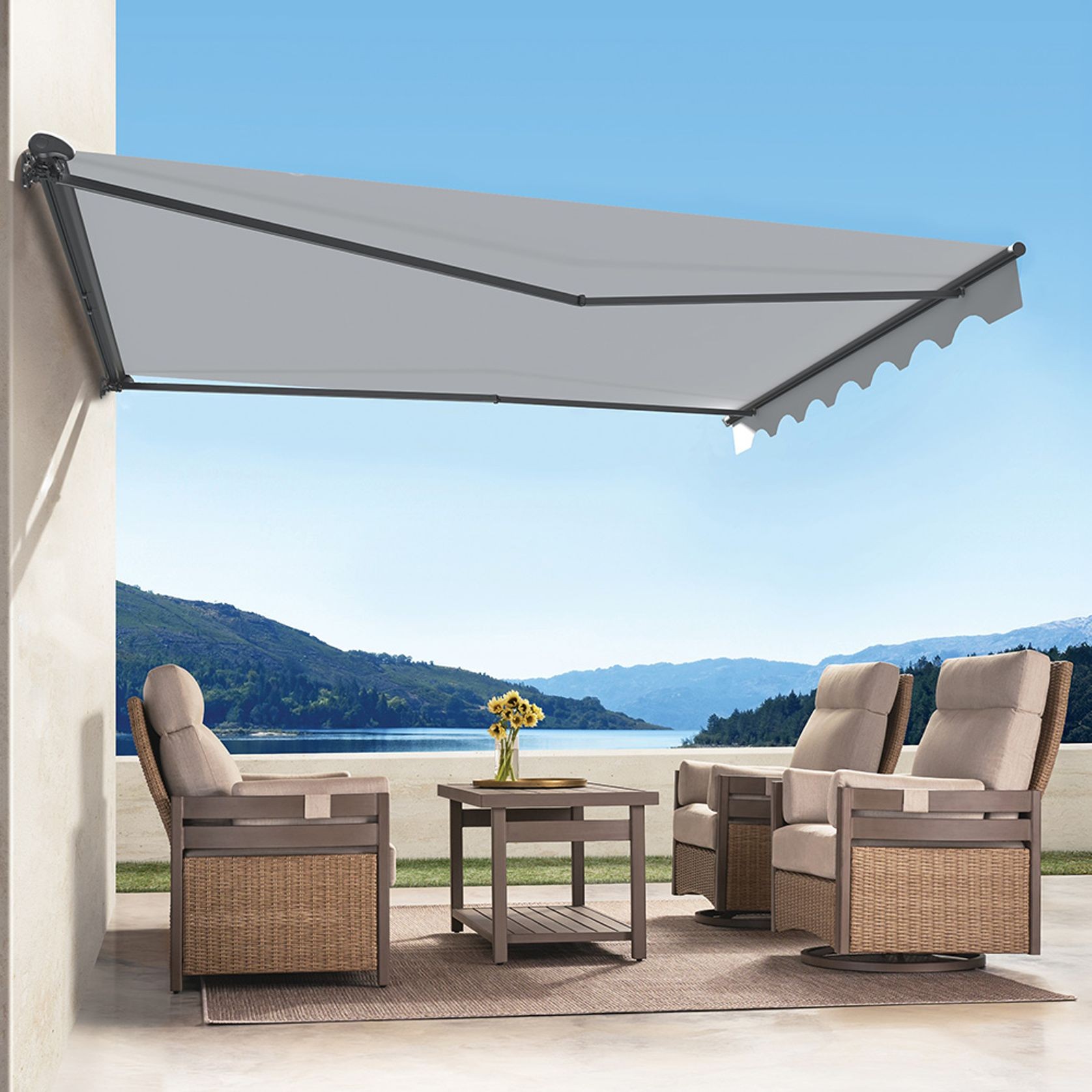 Etna Half Cassette Motorised Retractable Awning(valance removable) gallery detail image